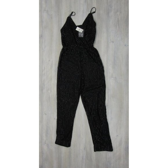 EXPRESS BLACK  SKINNY LEG SEQUINED JUMPSUIT - Picture 6 of 6